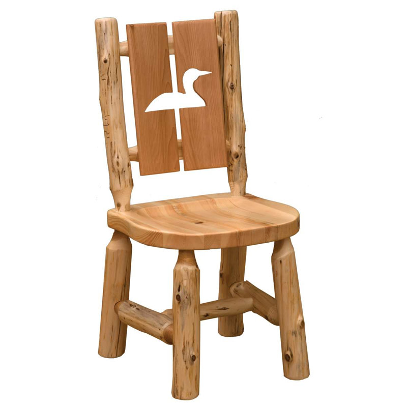 Fireside Lodge Cedar Cut-out Log Side Chair - Natural - Loon, Loon, Natural