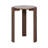 Modern Round Travertine Top Accent Side Table With Mango Wood Base For Living Room Decor - Narrow End Table For Sofa Or Bedroom - 22", Brown & Tan