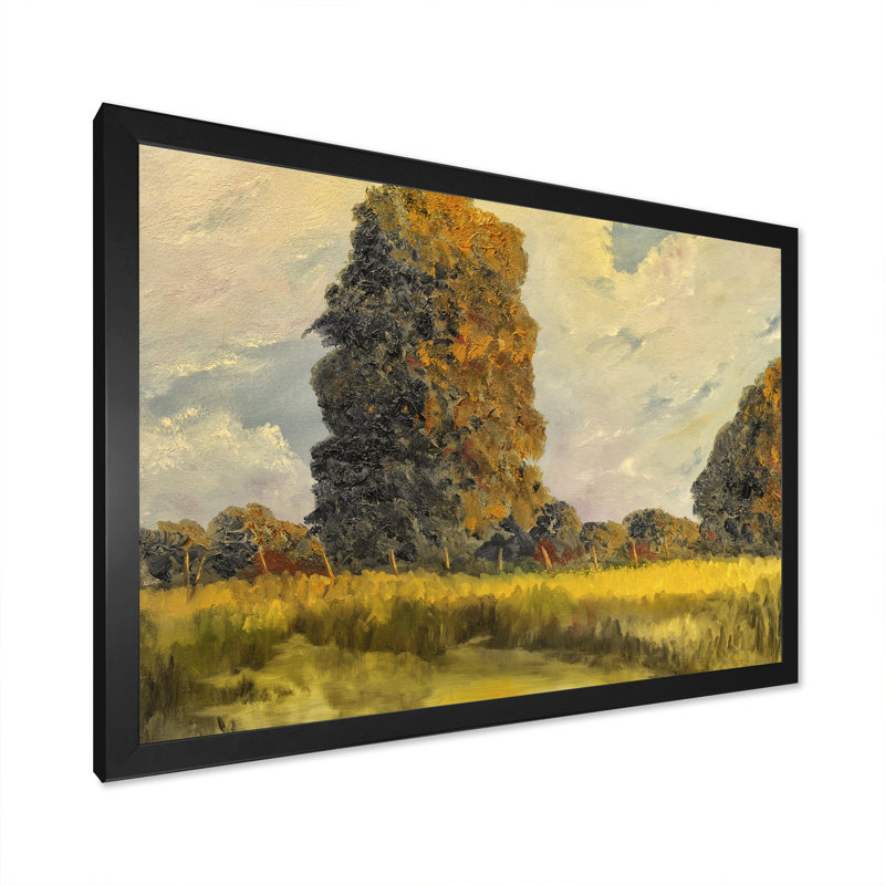 «Lake Shore In Summer Forest», reproduction sur toile flottante, H 30 po x l 40 po x P 1,5 po, Cadre noir