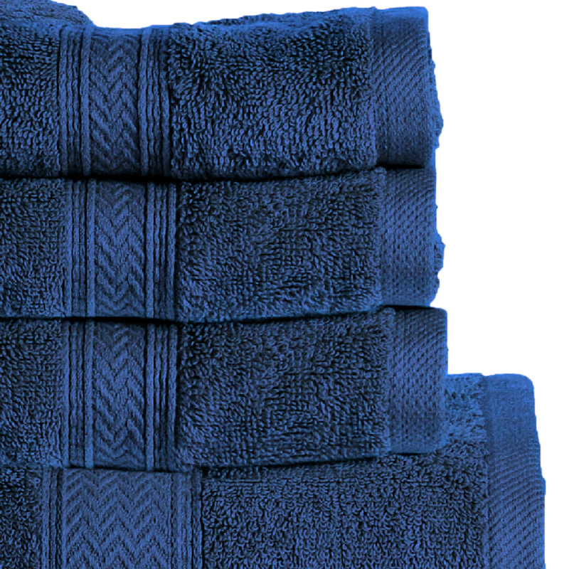 Joplyn 16 Piece 100% Cotton Towel Set, Navy