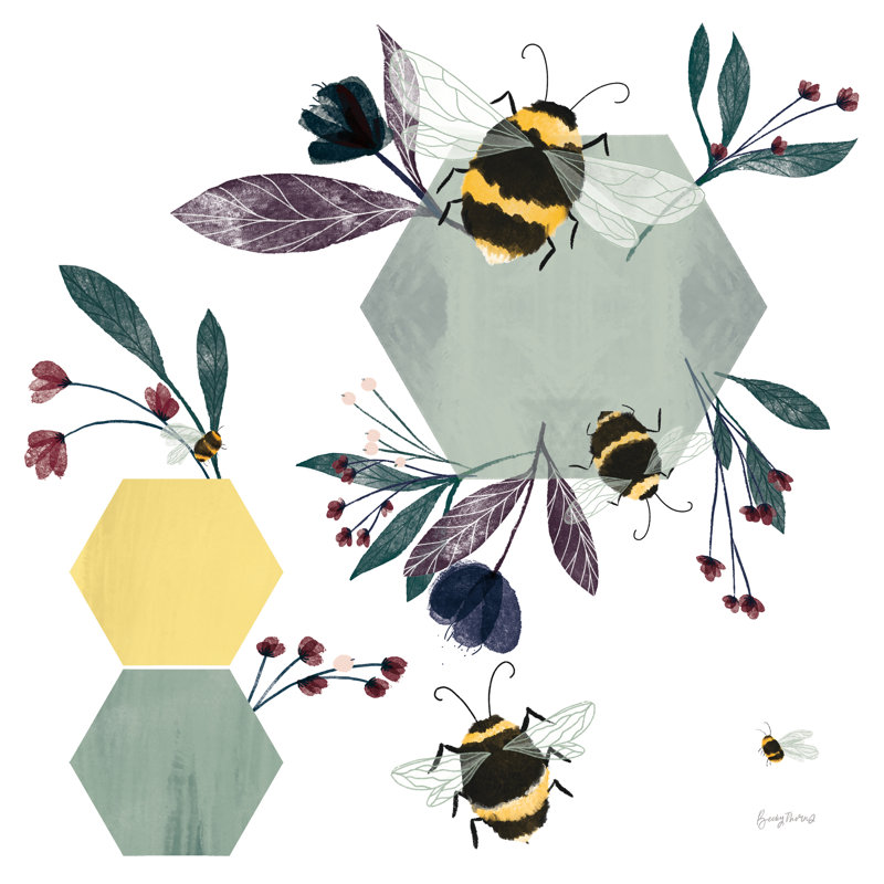 Abeilles III, H 30 po x l 30 po x P 1,25 po