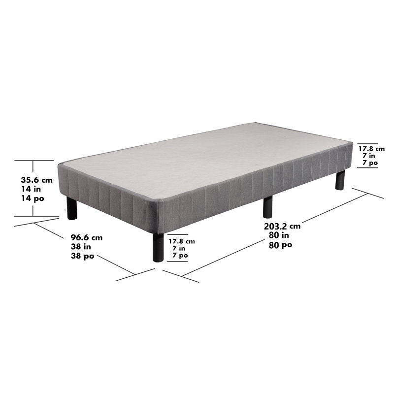 Twin Upholstered EnForce Metal Platform Bed Frame