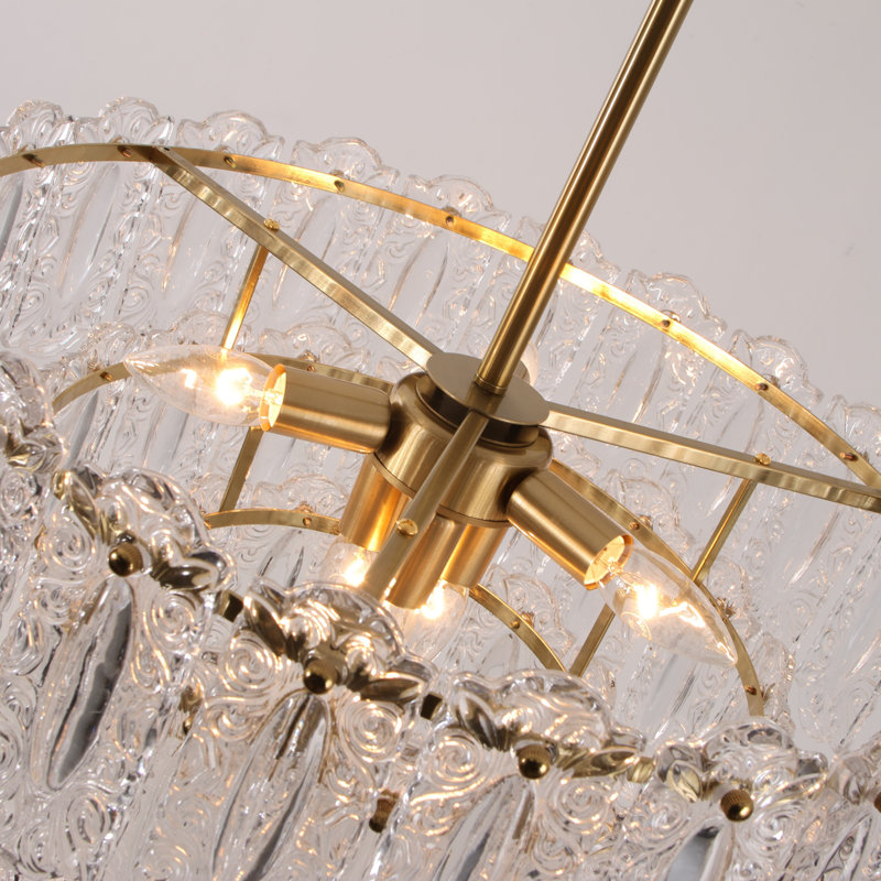 Lustre moderne à niveaux variable à 6 lumières Aurthur pour salon / salle à manger
