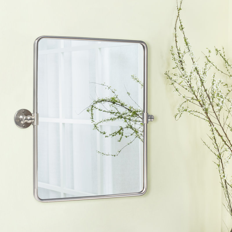 Miroir mural de salle de bain Woodvale, Nickel brossé, 24 po x 20 po