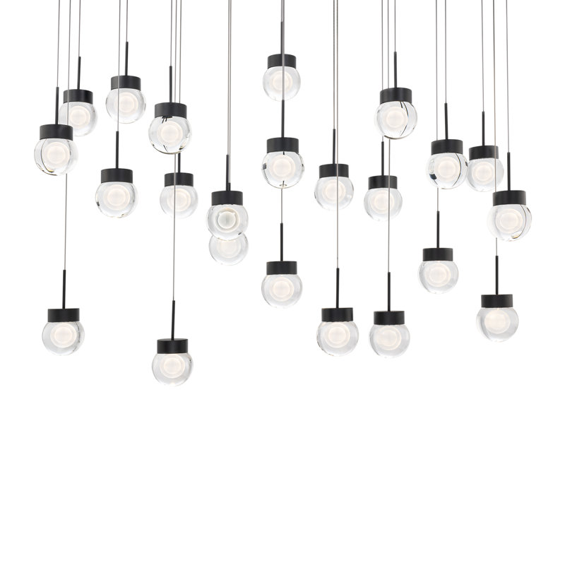 Double Bubble LED Pendant, Black, 5.5" H x 41.75" W x 11.25" D, 23