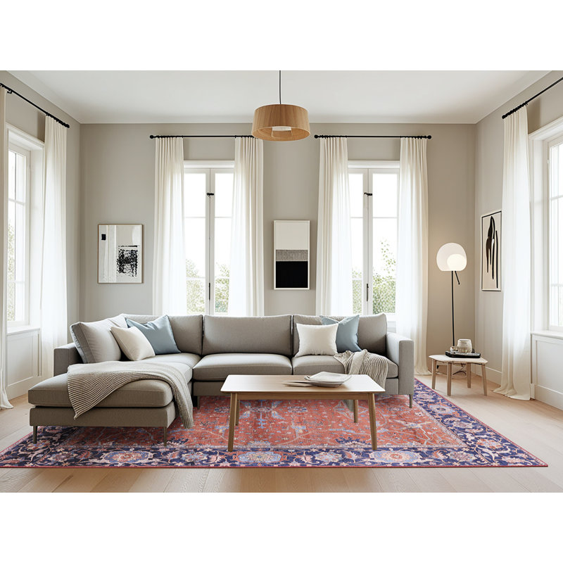 Tapis brun à motif oriental, Rectangle 8 pi x 12 pi