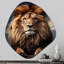 Lion Regal King - forme irrégulière, art mural en métal, sculpture murale asymétrique-136423989