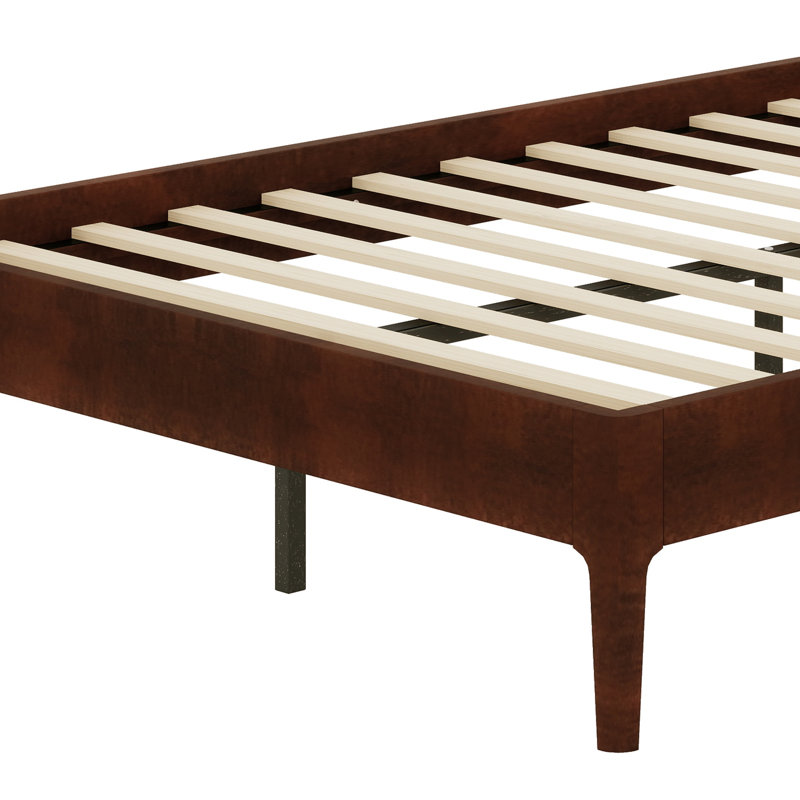 Contemporary Platform Bed Frame with Minimalist Style, Chocolate, Queen