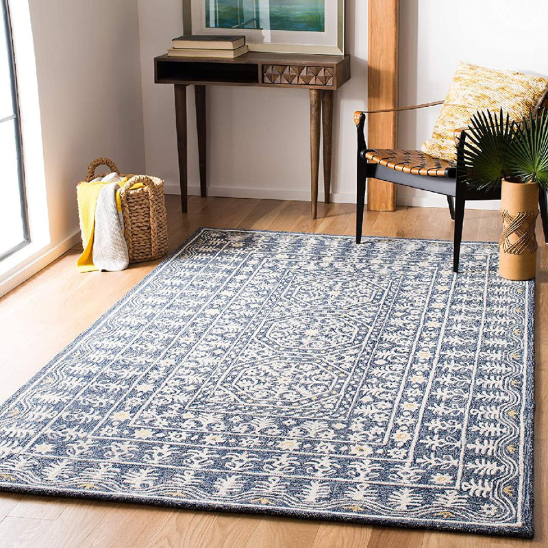 Tapis en laine et coton touffeté à la main Sebrite, Rectangle 4 pi x 6 pi