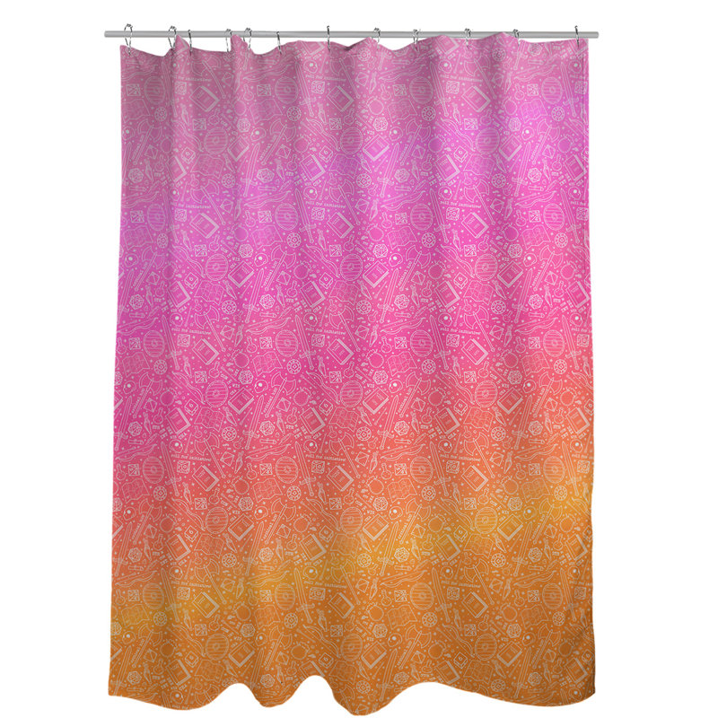 Rideau de douche simple classique RPG, Rose / Orange