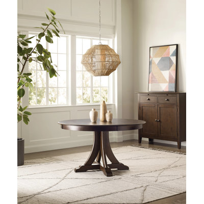Table de salle à manger ronde 54 "en bois massif avec base piédestal