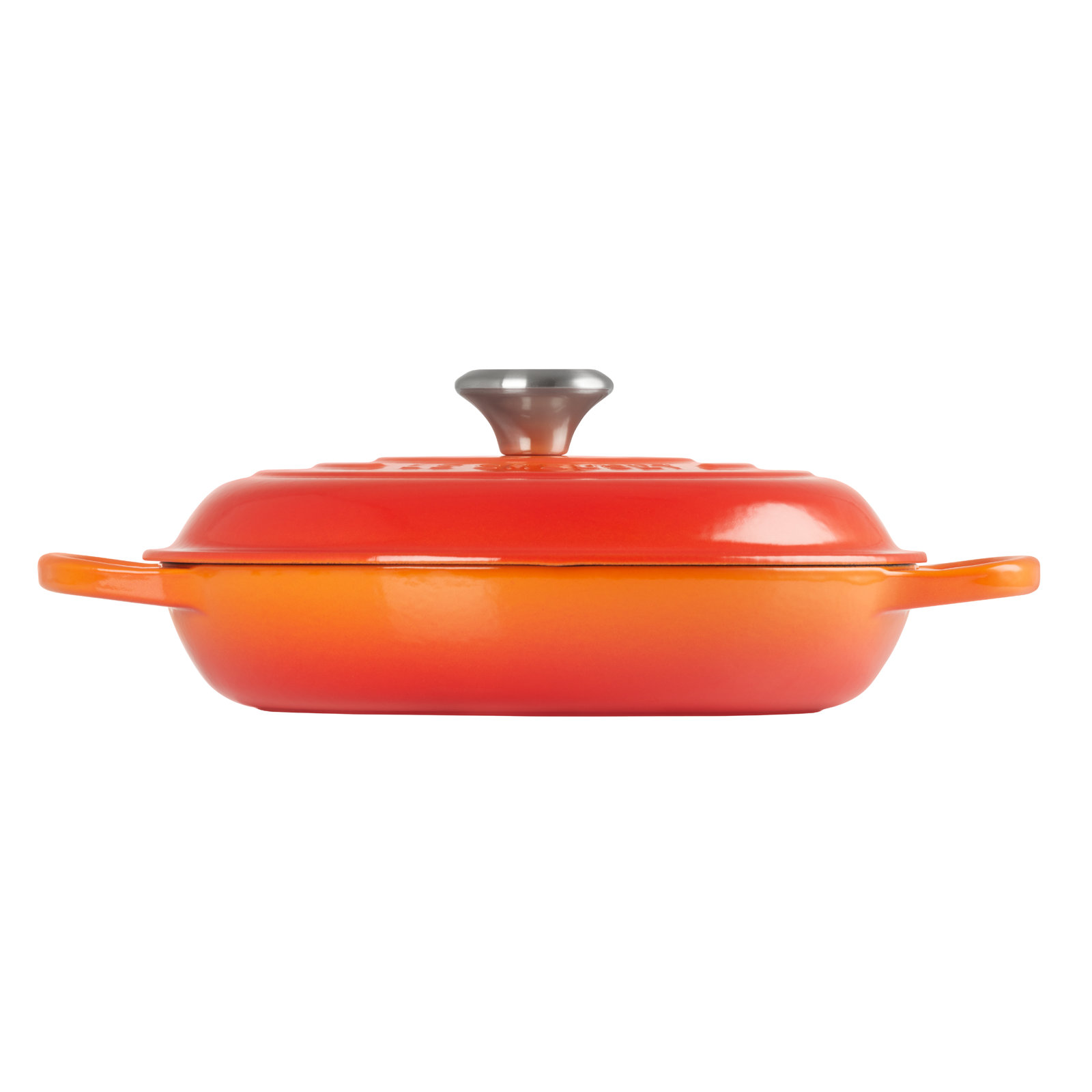 Le Creuset Signature Enameled Cast Iron Braiser with Lid, Flame, 3.5 quarts