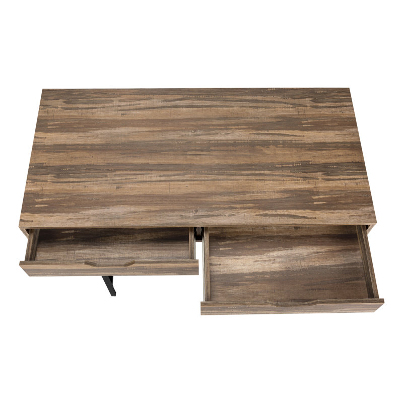 Bureau d'ordinateur moderne et minimaliste, Brun