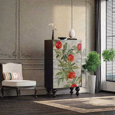 Armoire de rangement multi-tiroirs en bois de pin