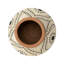 Vase en terre cuite naturel Handthrown avec motif en bloc peint à la main