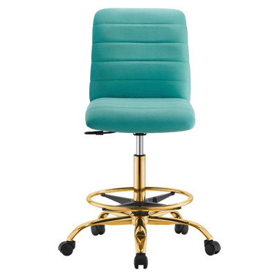 Modway Ripple Armless Performance Velvet Drafting Chair
