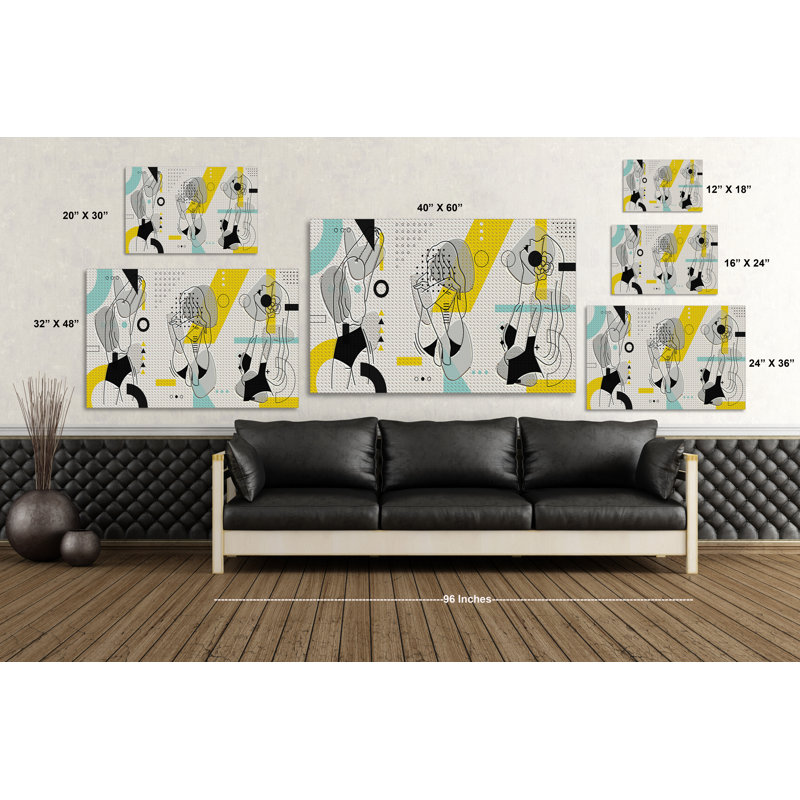 " Boho Ladies 333 " Painting Print, 20" H x 30" W x 1.5" D