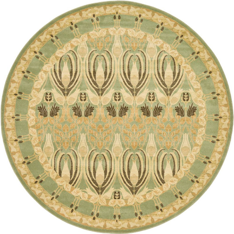 Moore Ikat Indoor Rug, Round 8'