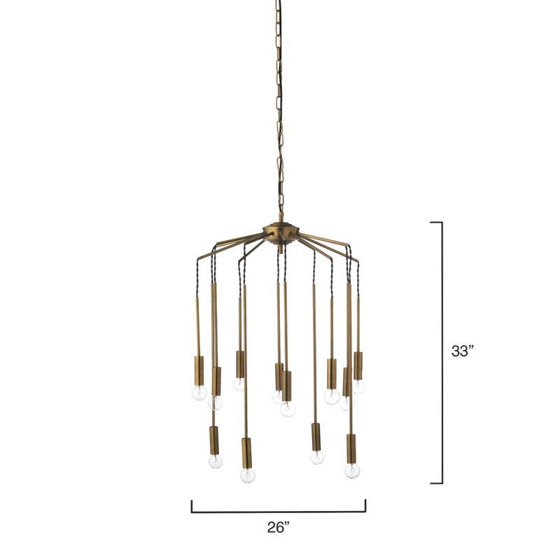 12 - Light Antique Brass Cluster Pendant