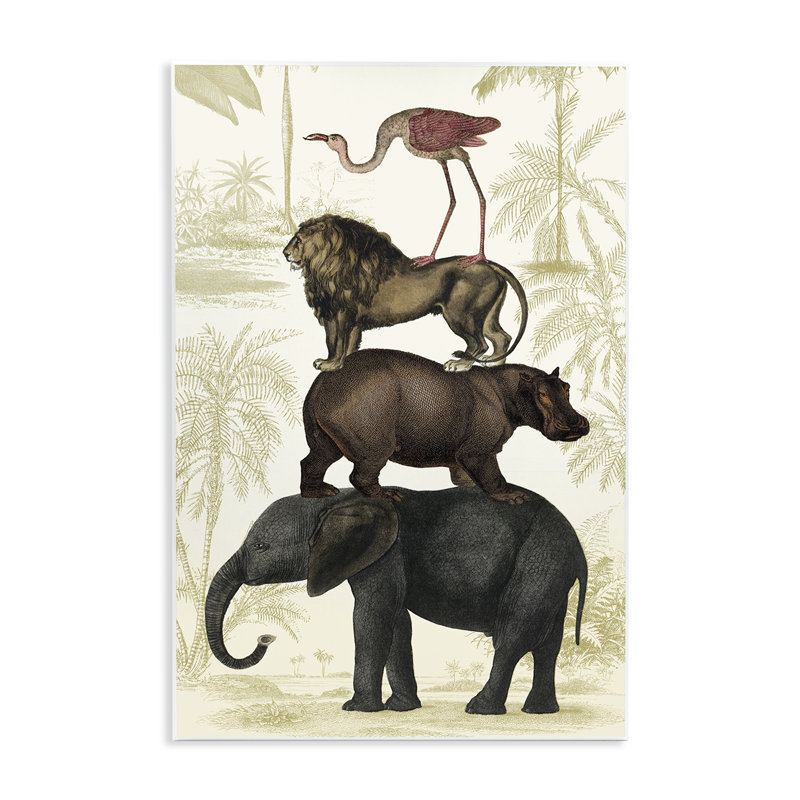 Plaque murale Jungle Animals Tower, design par Victoria Barnes, H 15 po x l 10 po