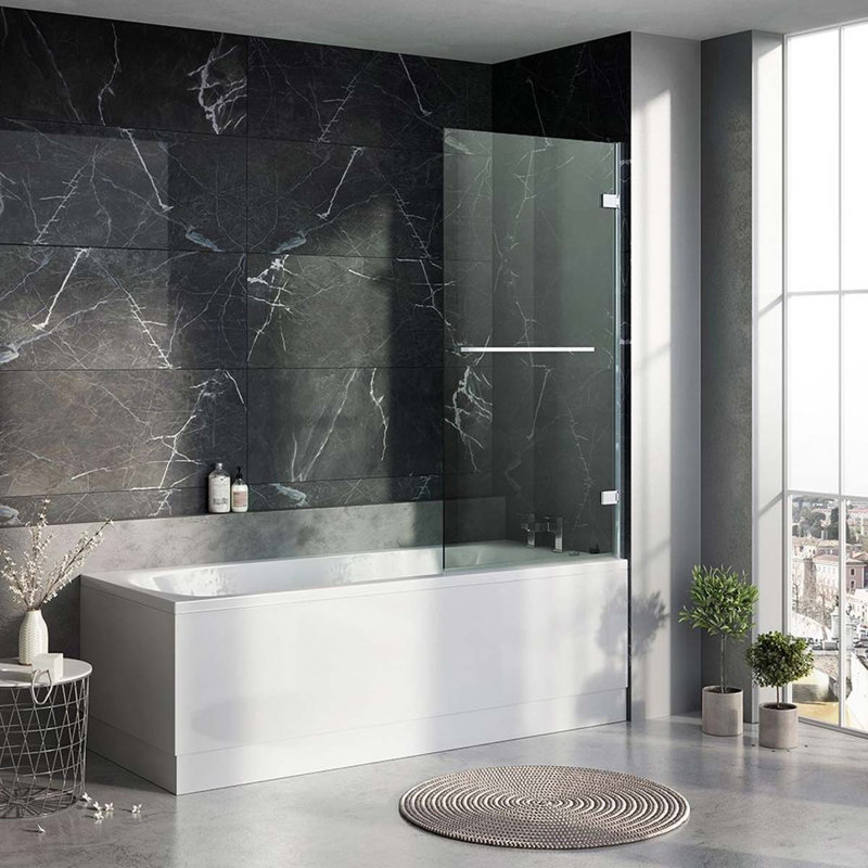 Locatelli 800mm W x 1550mm H Frameless Tub Door with Clear Glass