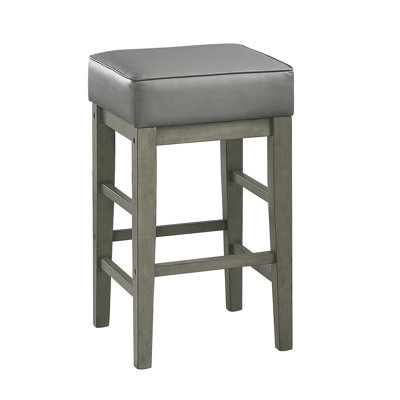 24 tabourets à hauteur de comptoir 24 po, de 2, siège en similicuir gris, structure en bois massif antique, cadre de meuble de salle à manger avec assise pour la zone