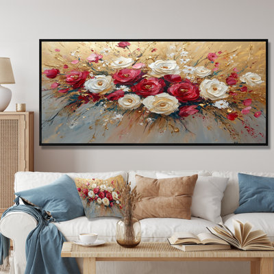Fleurs sauvages et rose automne harmonie - roses, art mural