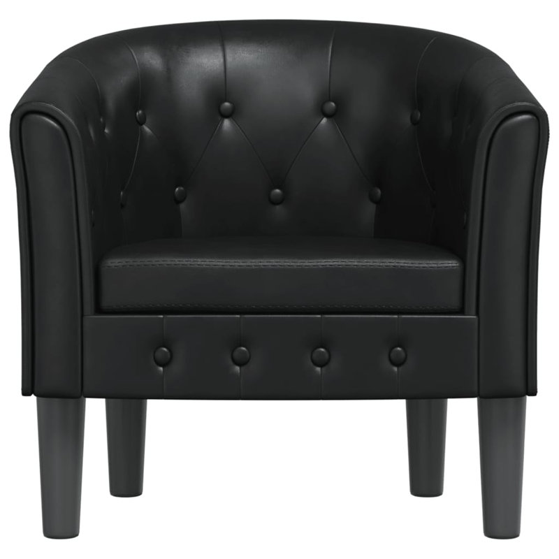 Fauteuil de baignoire Winston Porter, Similicuir noir