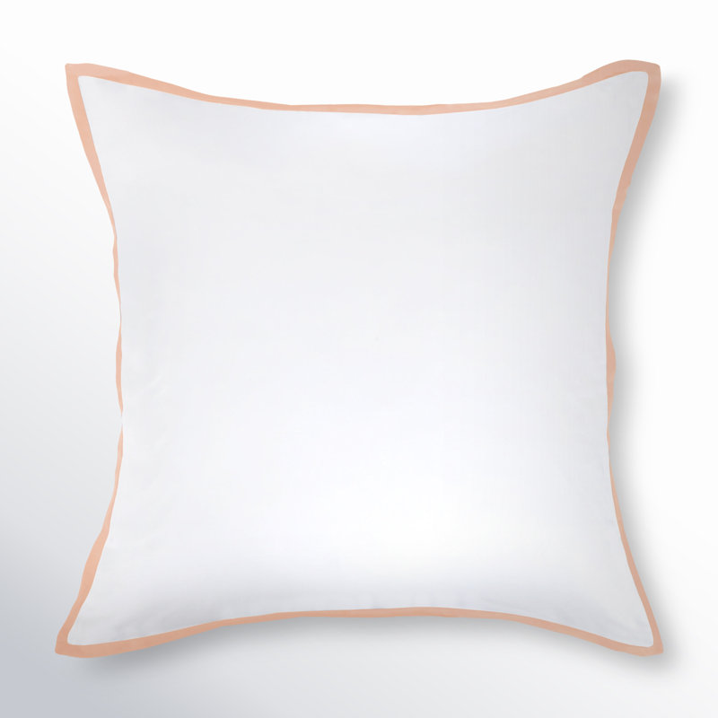 Langston Sateen Pillow Sham, White/Pink