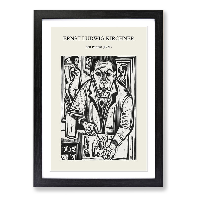 Self Portrait - Picture Frame Painting, Black, 48cm H x 36cm W x 2cm D