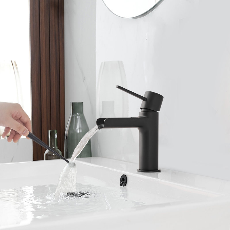 Waterfall Single Handle Single Hole Modern Bathroom Faucet