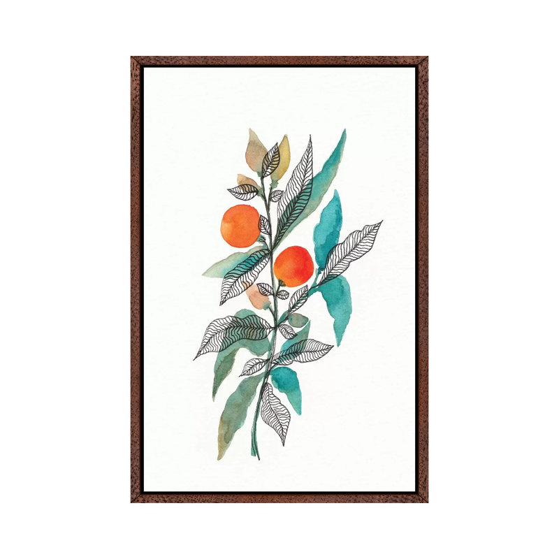 Leaves III by Viviana Gonzalez - Painting on Canvas, 101.6cm H x 66.04cm W x 3.81cm D, Classic Brown Wood Framed
