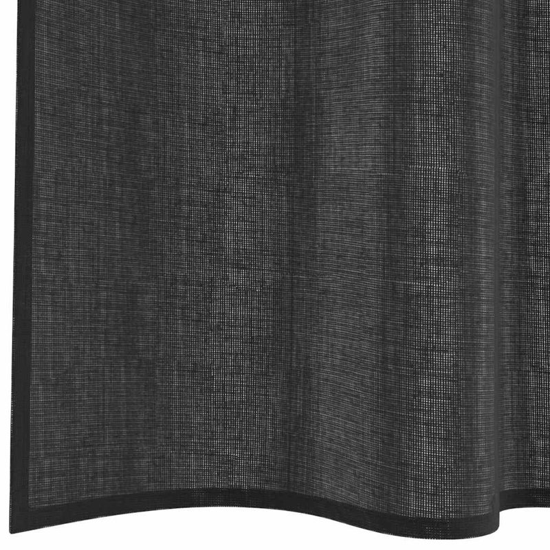 Semi Sheer Curtain Pair, 140cm Width x 175cm Drop, Black