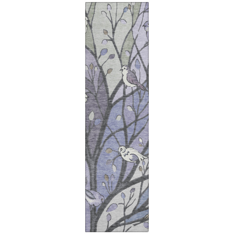 Machine Washable Indoor/Outdoor Chantille ACN2336 Botanical Rug, Runner 2'3" x 7'6"