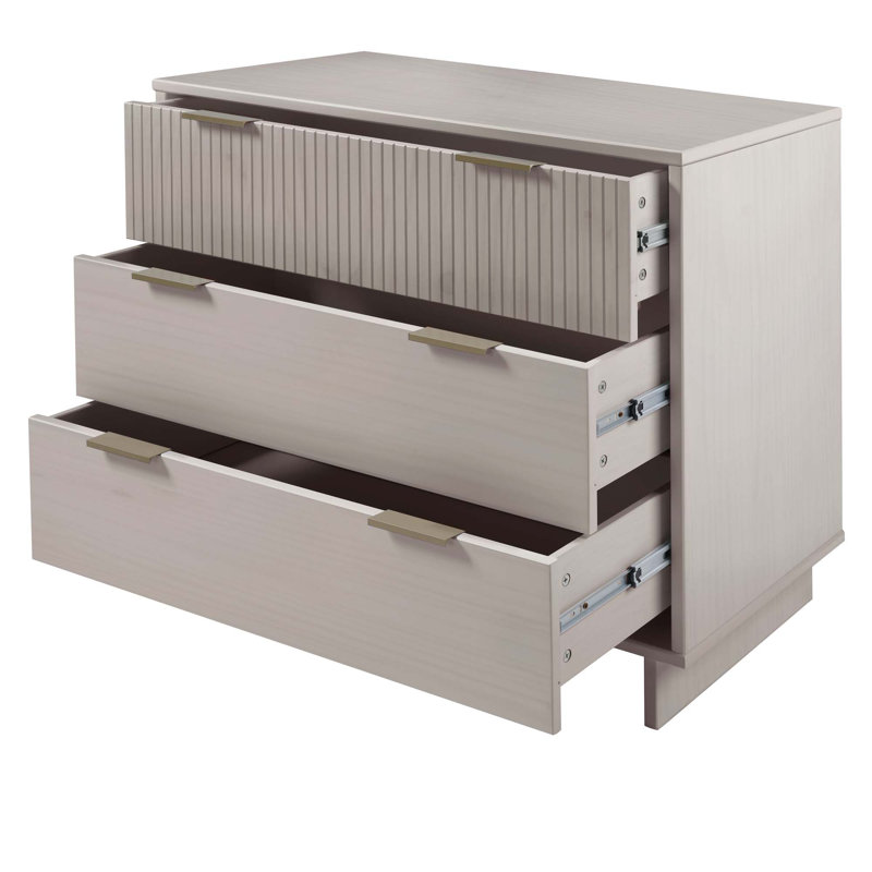 Granville 2-Piece Modern Solid Wood Bedroom Set with Dresser and Chest in Light Gray, Light Gray