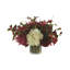 Hydrangea , Berries And Pampas Arrangement With Birch In A Glass Vase