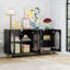 Modern Accent Sideboard Cabinet With Acrylic Doors, Freestanding Storage Cupboard Console Table For Kitchen Dining Living Room Hallway Office, Black