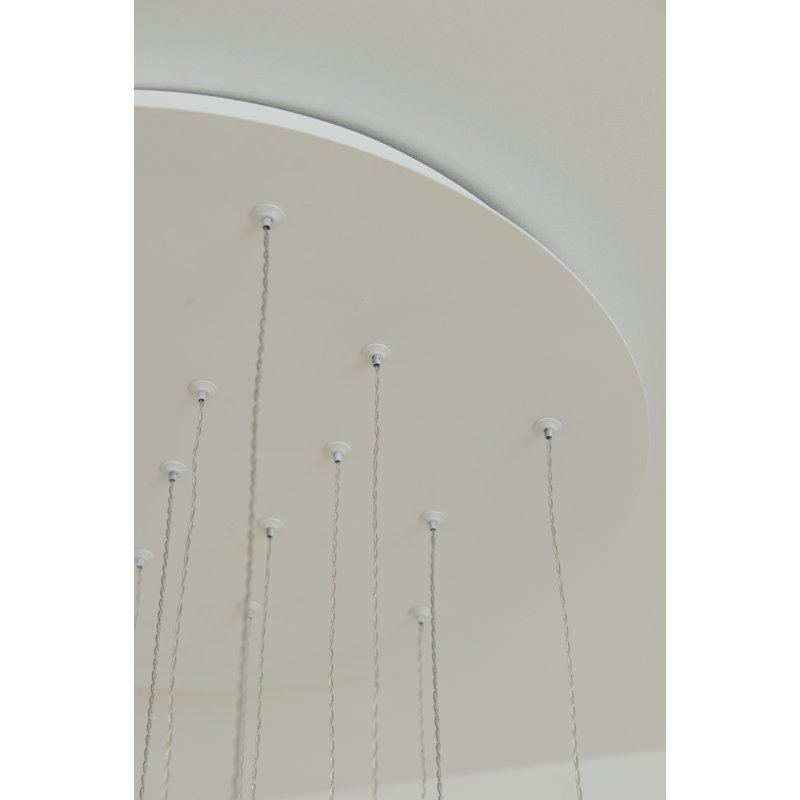 25 - Light Cluster Globe Pendant, White/Clear/Amber, 19