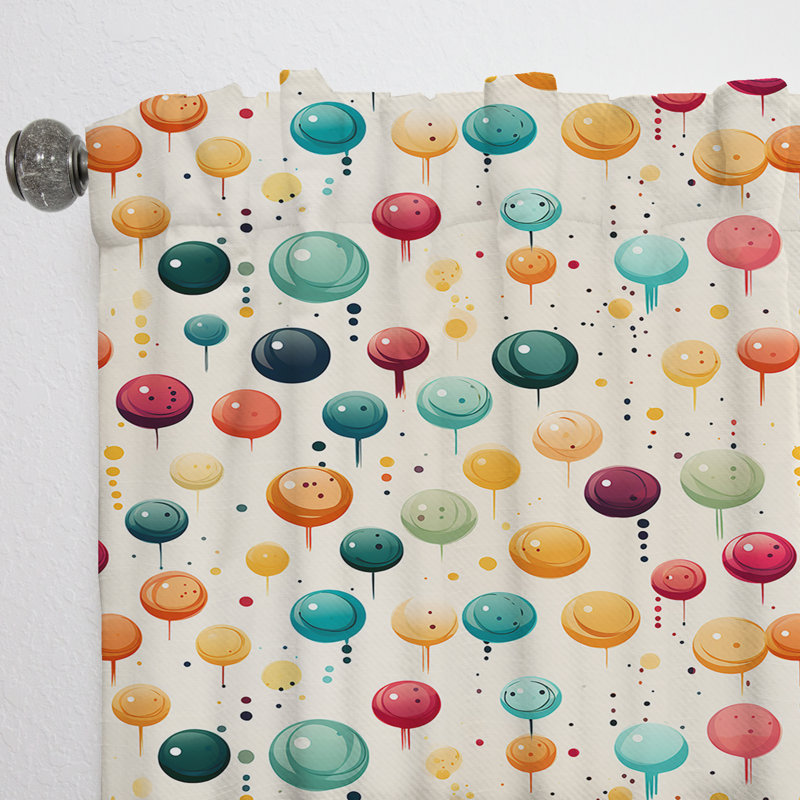 Playful Pop Art Pois II - Rideau abstrait - Rideau abstrait obscurcissant - 1 panneaux, L 52 po x L 63 po