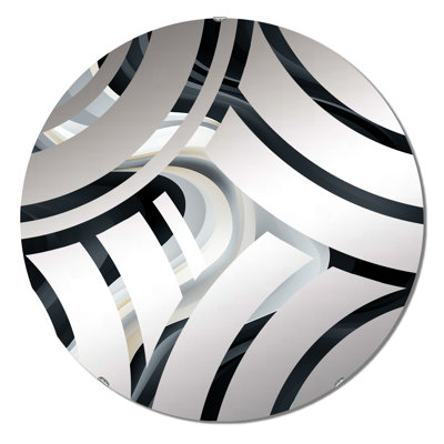White And Black Minimalist Elegance - Centre Wave Decorative Mirror