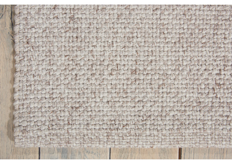 Tapis de zone beige en coton à la main noué la Tobiano