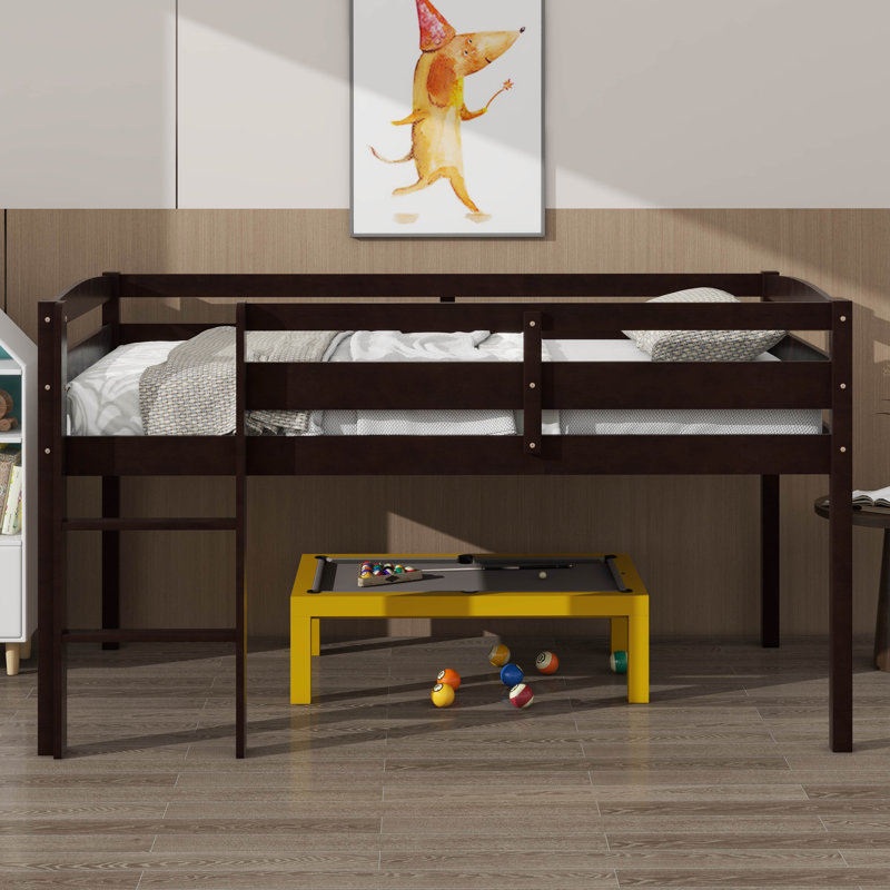 Lit mezzanine en bois Cozy Short, Espresso