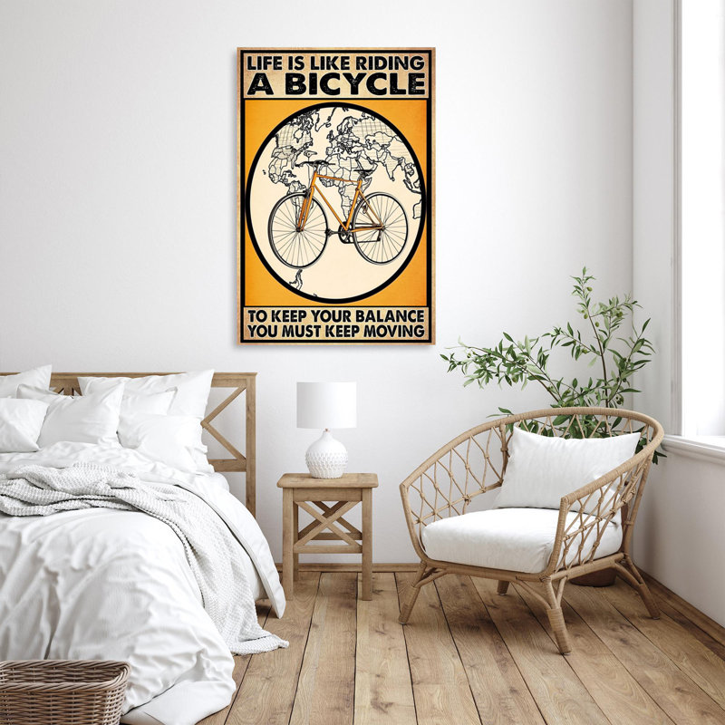 «Life Is Like Riding A Bicycle On», impression sur toile, H 20 po x l 16 po x P 1,25 po
