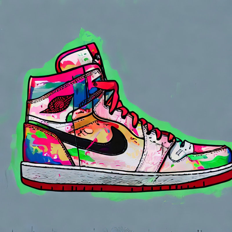 «Air Jordan 8» par Stephen Chambers, impression sur toile tendue, L 30 po x H 30 po