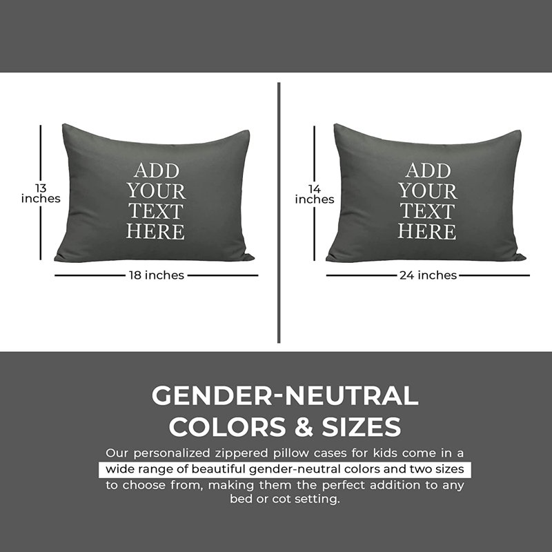 Taie d'oreiller en microfibre Lapo, Taie d'oreiller de 14 po x 20 po, Gris foncé, Oui