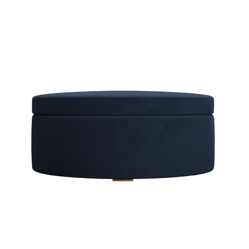 Evergreen Storage Ottoman, Indigo Recycled Velvet