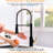 Hands Automatic Kitchen Faucet - Touchless With Pull Out , Black + Gold, Contemporary Style, Ceramic Filler, Brass Construction Smart Spray, For Kitchen, And Contemporary,