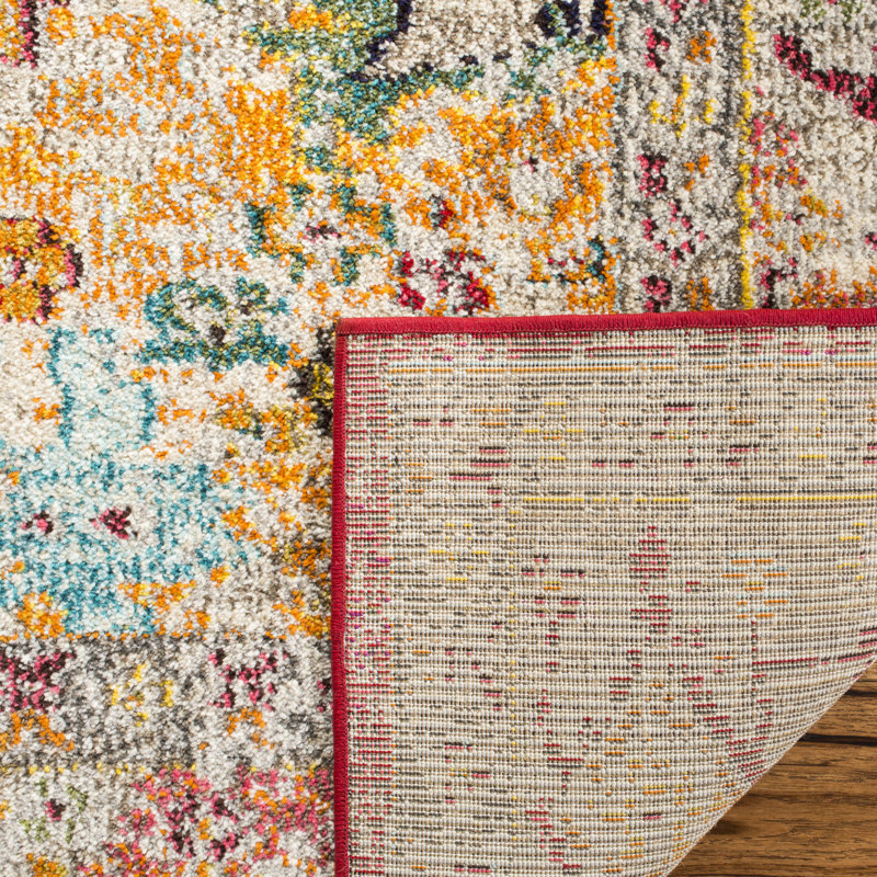 Hertzler Southwestern Wool Fuchsia/Light Gray Area Rug, Runner 2'2" x 8'