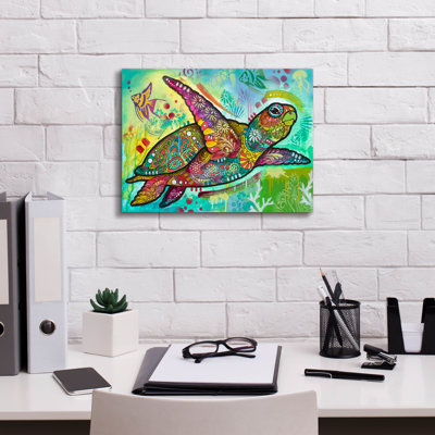 «Sea Turtle 2» par Dean Russo, art mural sur toile