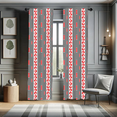 Lattice Striped Semi-Sheer Rod Pocket Sliding Panel